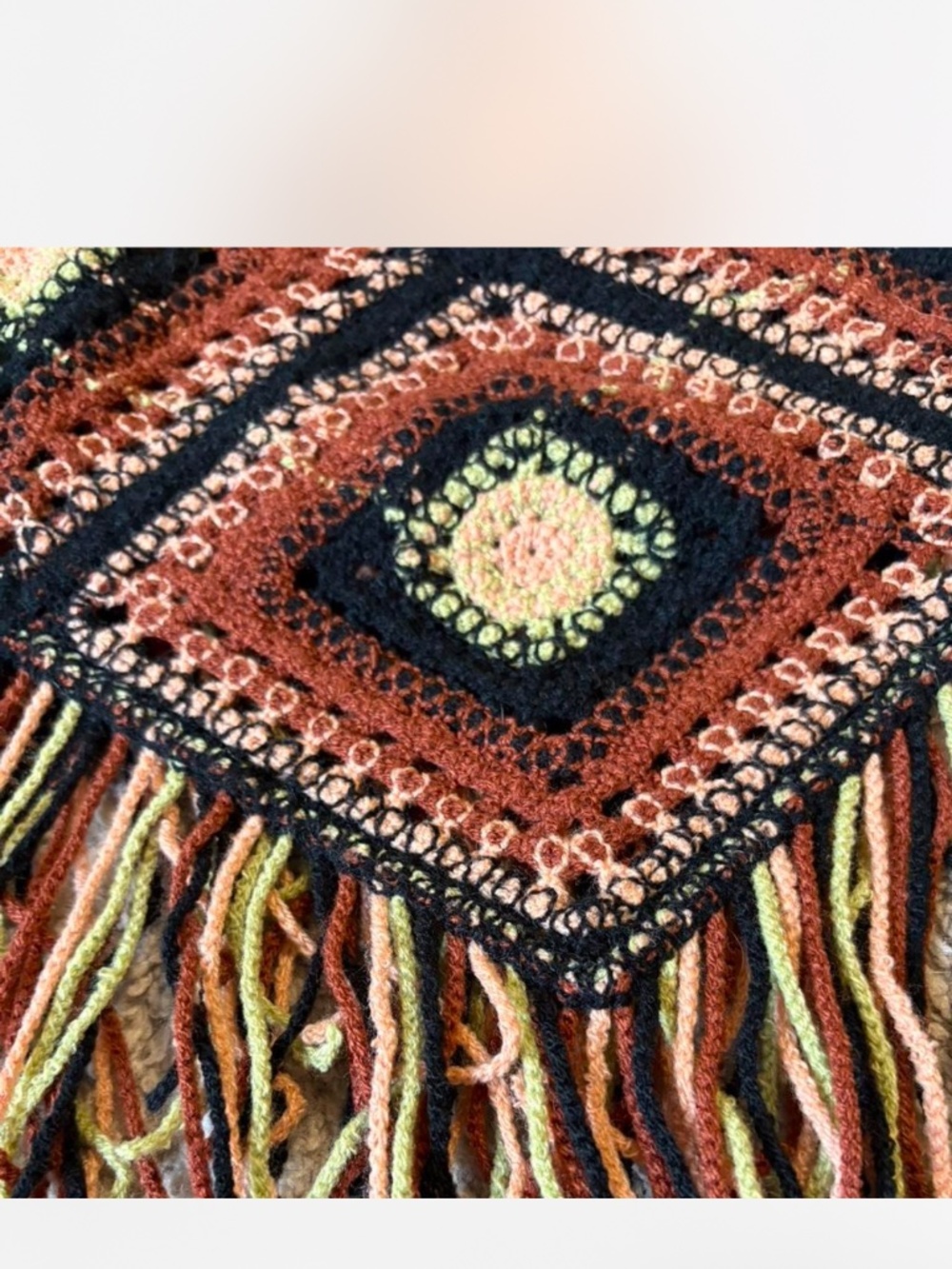Buckle Heritage Charm Crochet Fringe Boho Tank Top Western Festival Y2K- Medium - Picture 4 of 5